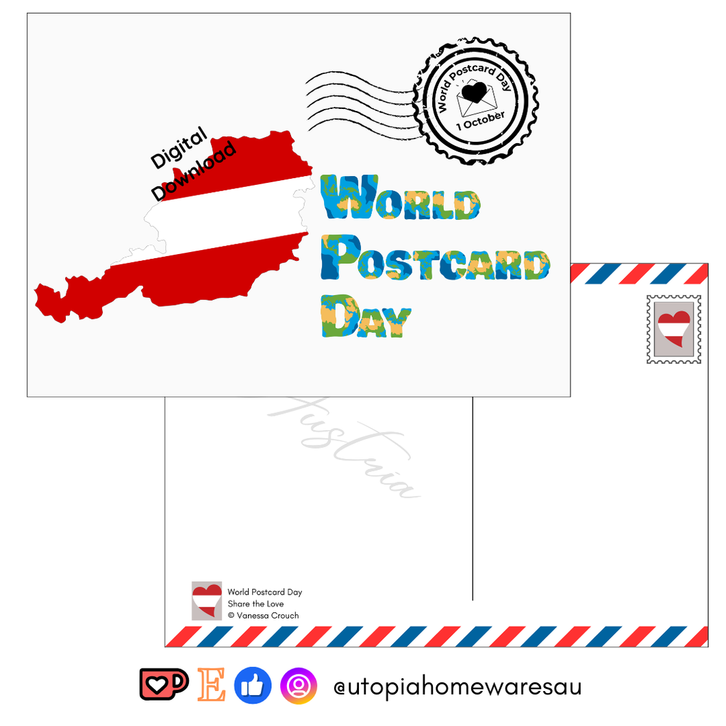 Austria - World Postcard Day - Digital Download