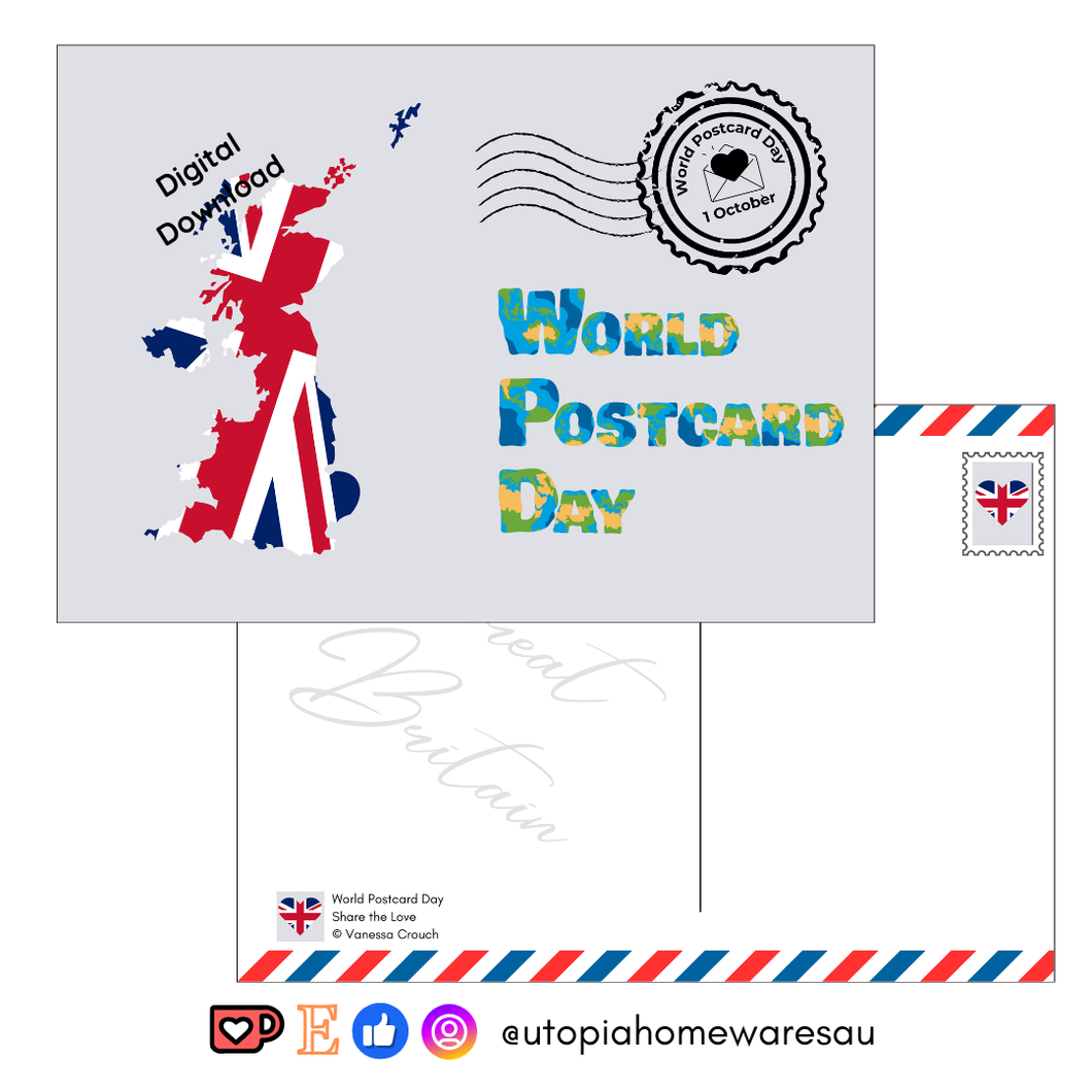 Great Britain - World Postcard Day - Digital Download