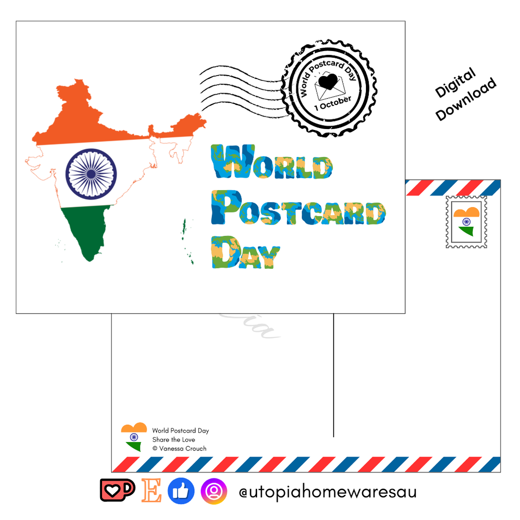 India - World Postcard Day - Digital Download