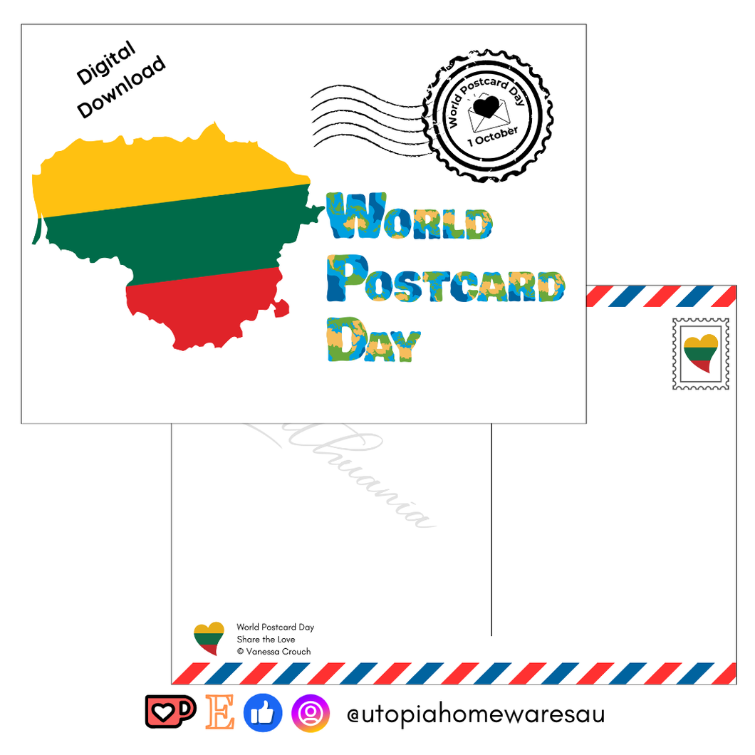 Lithuania - World Postcard Day - Digital Download