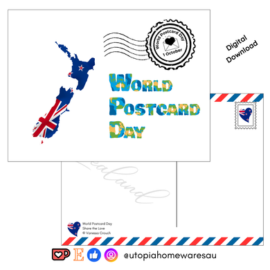 New Zealand - World Postcard Day - Digital Download