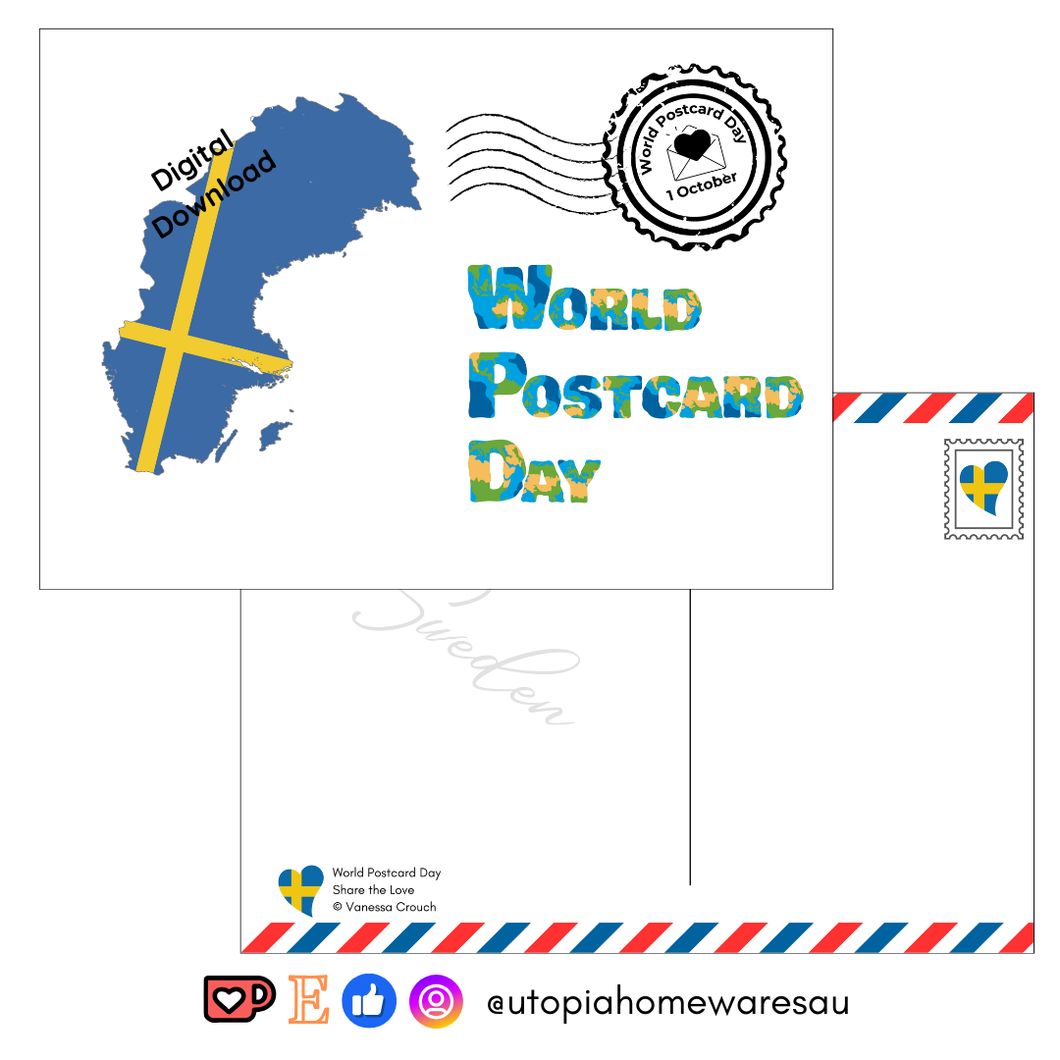 Sweden - World Postcard Day - Digital Download